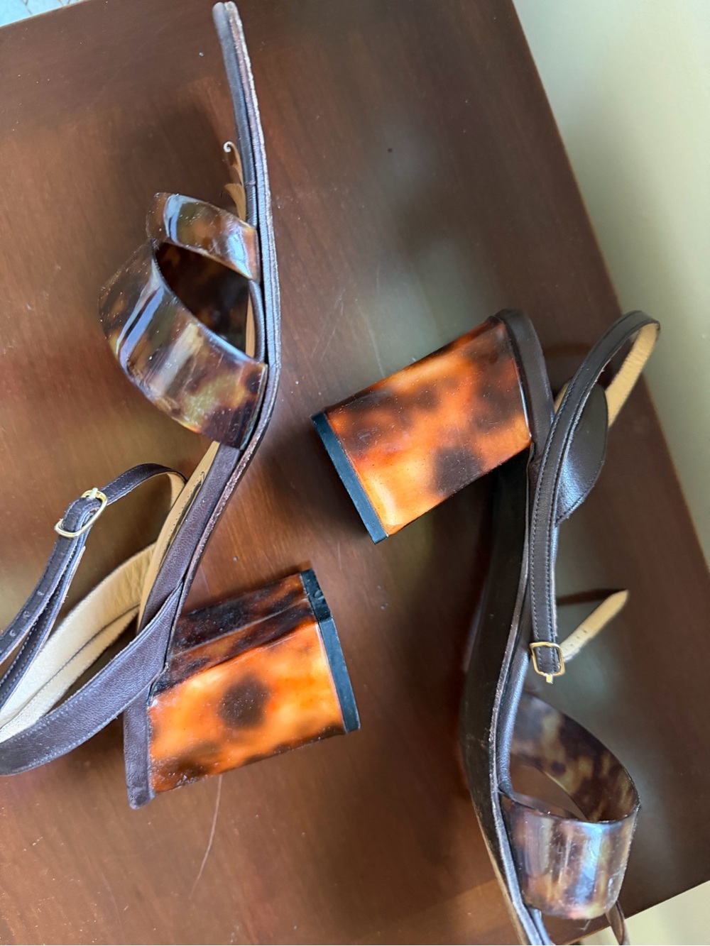 Women's Tortoiseshell Block Heel Slingback Sandals - Vintage Maude Frizon gift